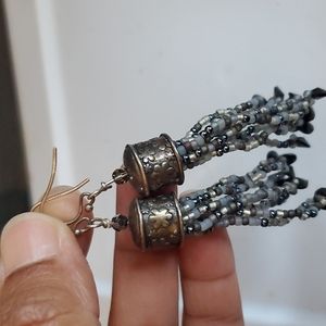 Beaten Silver Earrings.